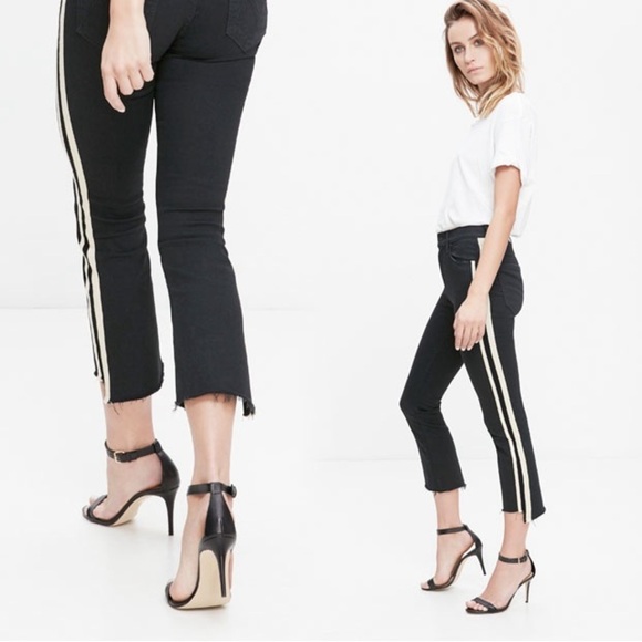 MOTHER
Insider Striped Crop Step-Hem Fray Jeans in Guilty‎ Racer - Picture 2 of 10